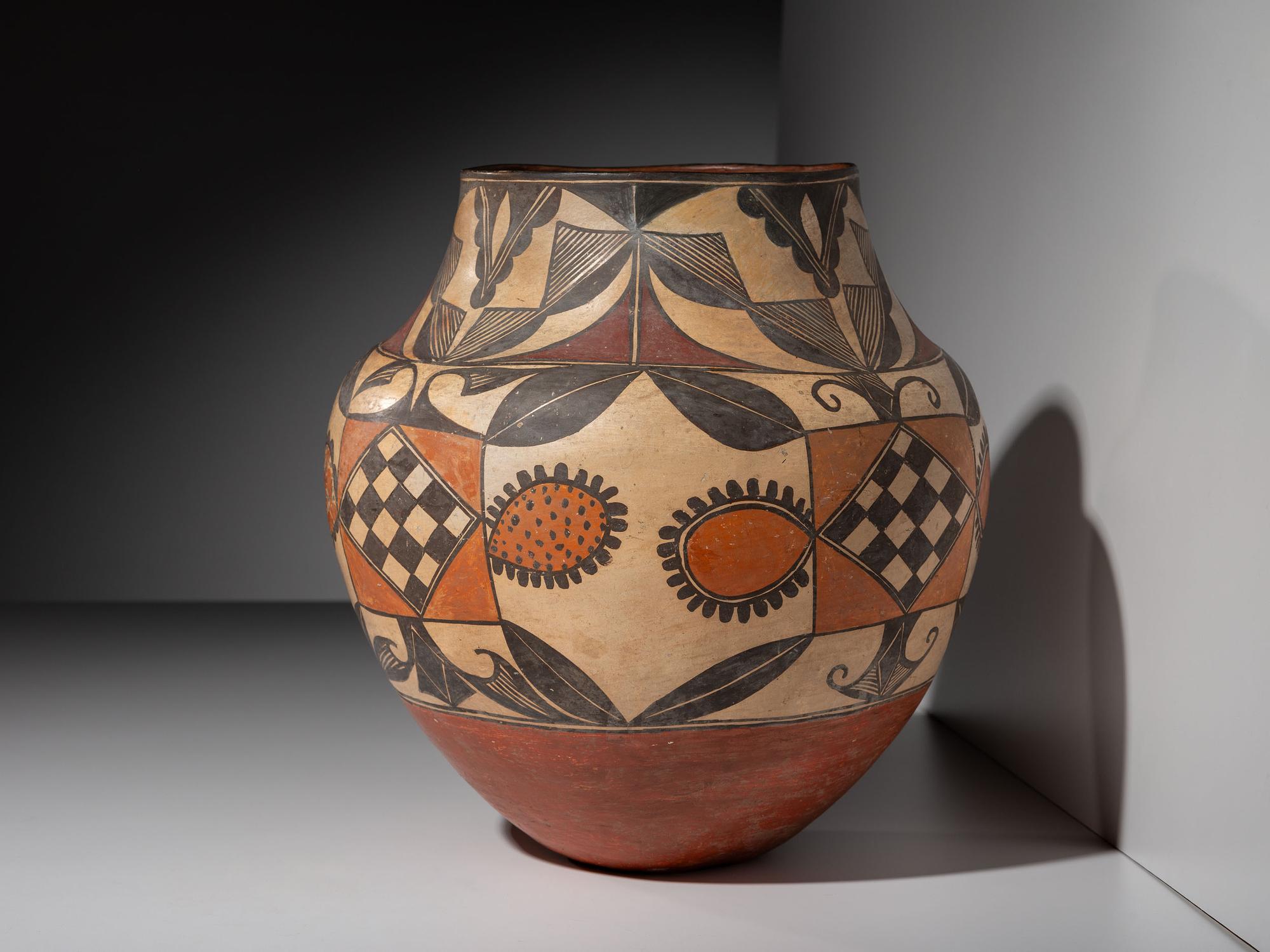 Acoma Four-Color Pottery Olla