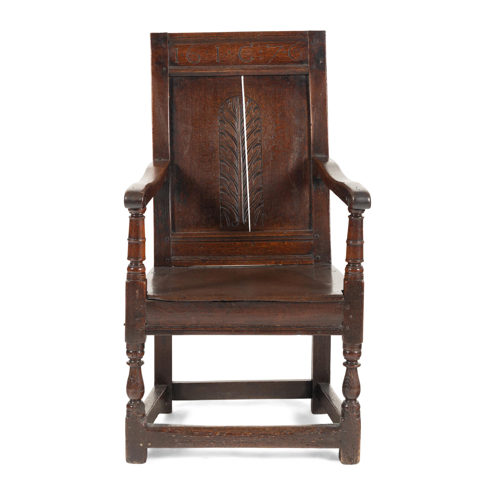 An English Oak Joined Armchair
