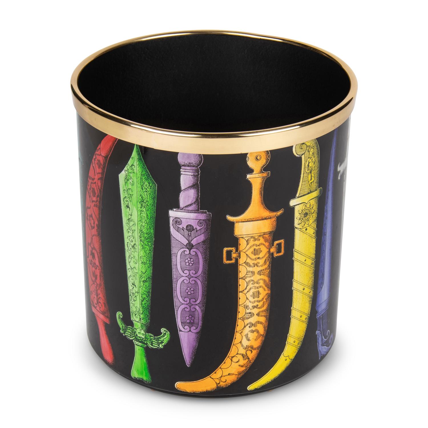 A Piero Fornasetti Shortsword Waste Paper Basket