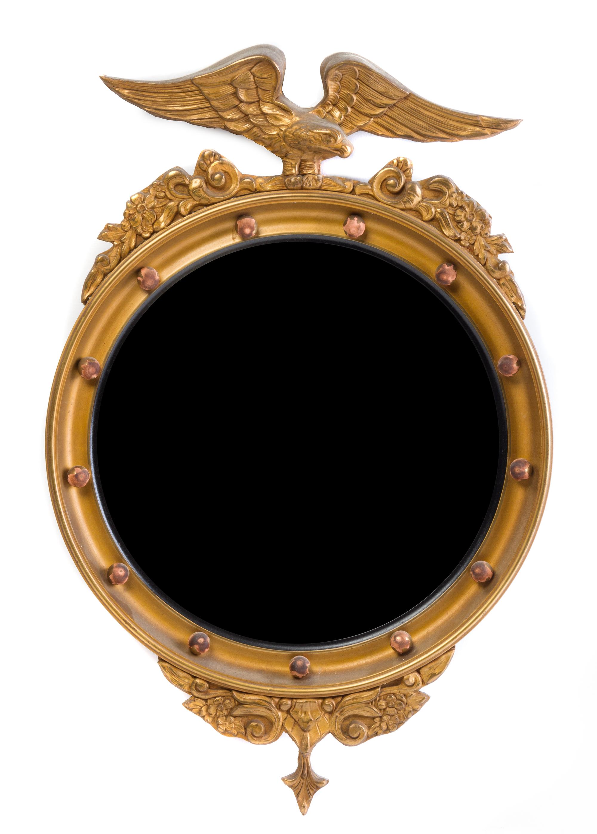 A Federal Style Giltwood Mirror Height 21 1/2 x width 14 1/2 inches. — 20TH CENTURY