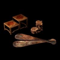 Three Chinese Wood Scholar's Objects