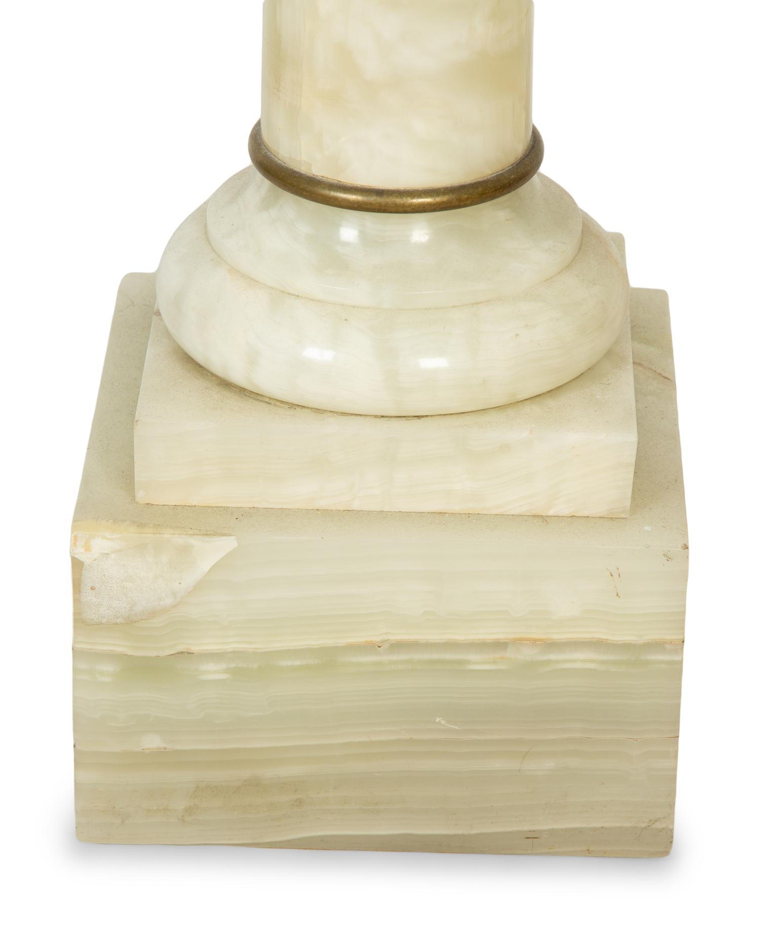 A Continental Gilt Bronze Mounted Onyx Pedestal