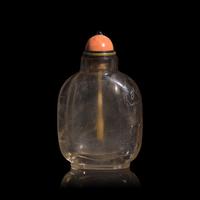 A Chinese Carved Smokey Quartz Snuff Bottle