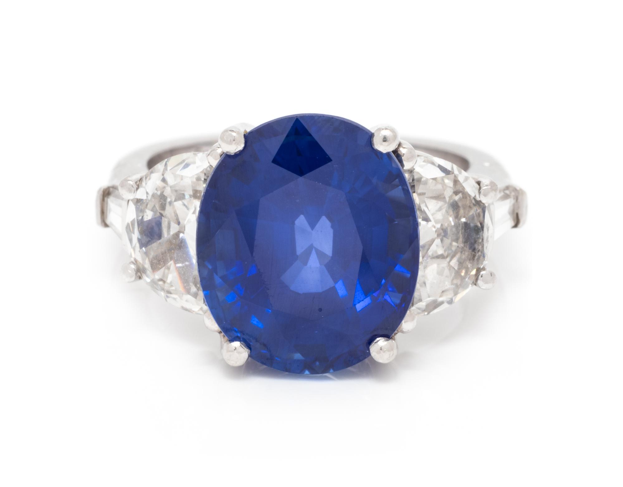 A Platinum, Sapphire and Diamond Ring, 9.30 dwts.