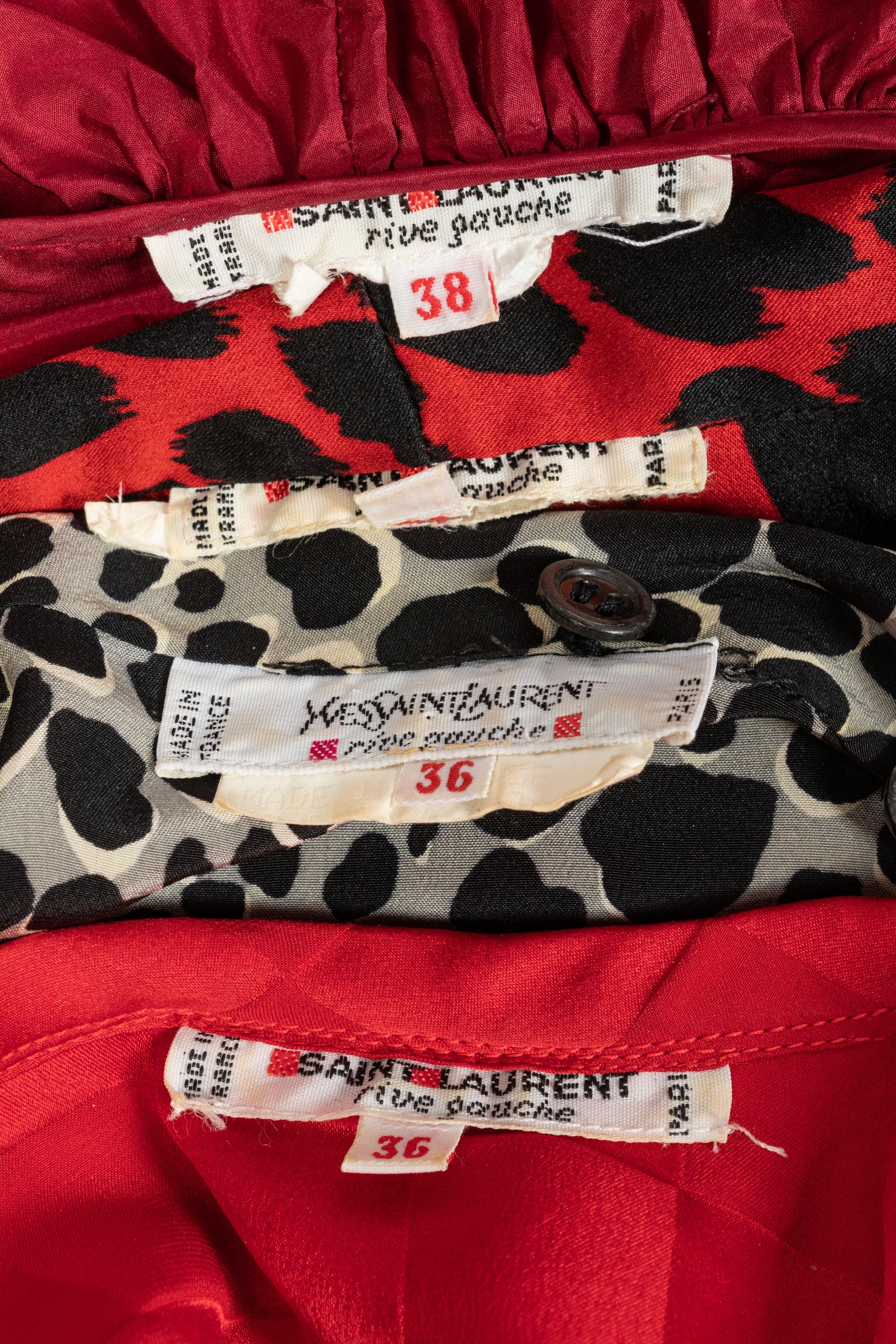 Four Yves Saint Laurent Rive Gauche Tops, 1980-90s