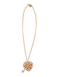 Chanel Faux Pearl Heart Shape Pendant Necklace, Spring 2002