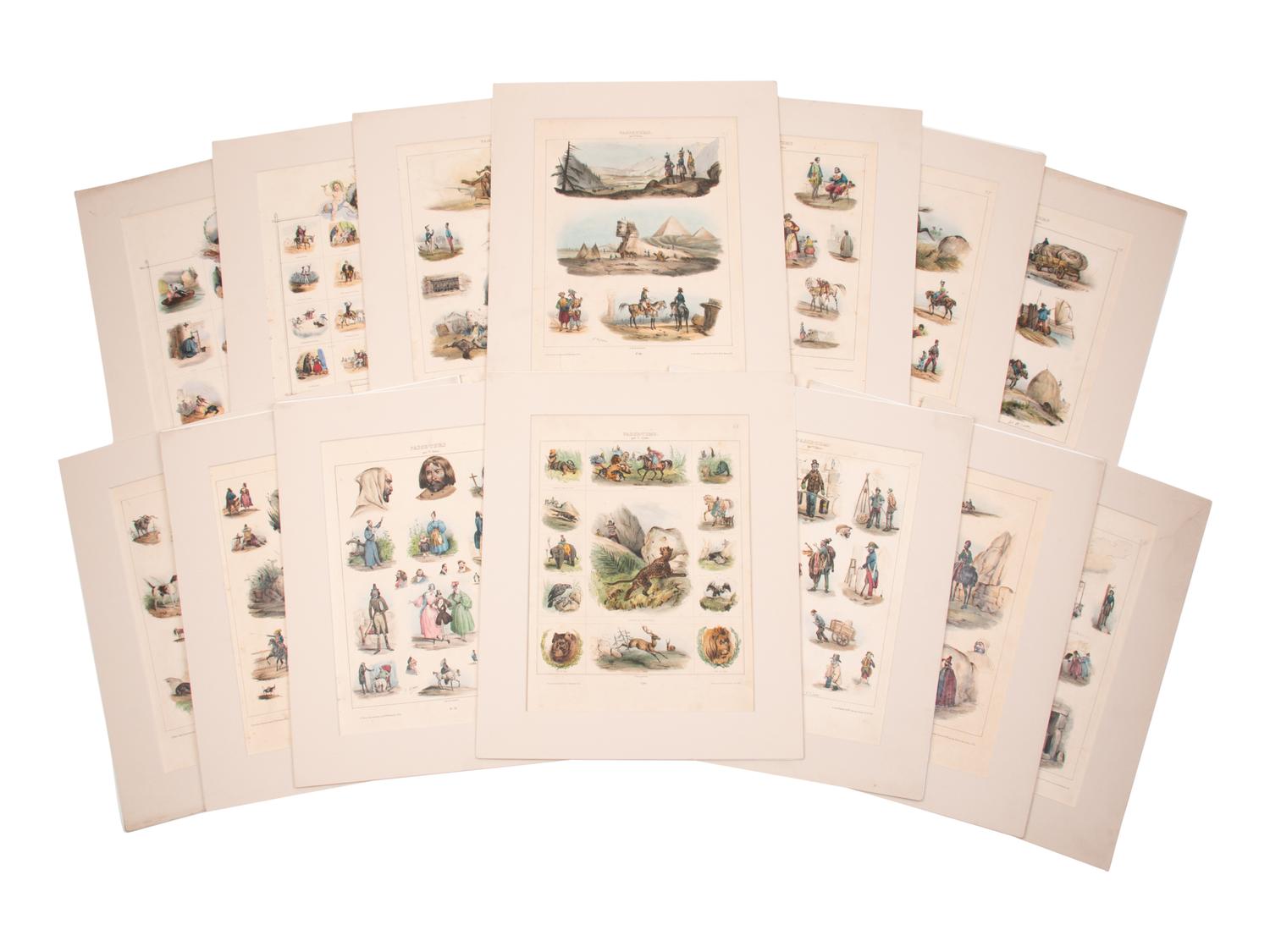A Collection of Continental Hand-Colored Engravings