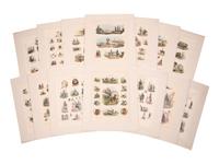 A Collection of Continental Hand-Colored Engravings