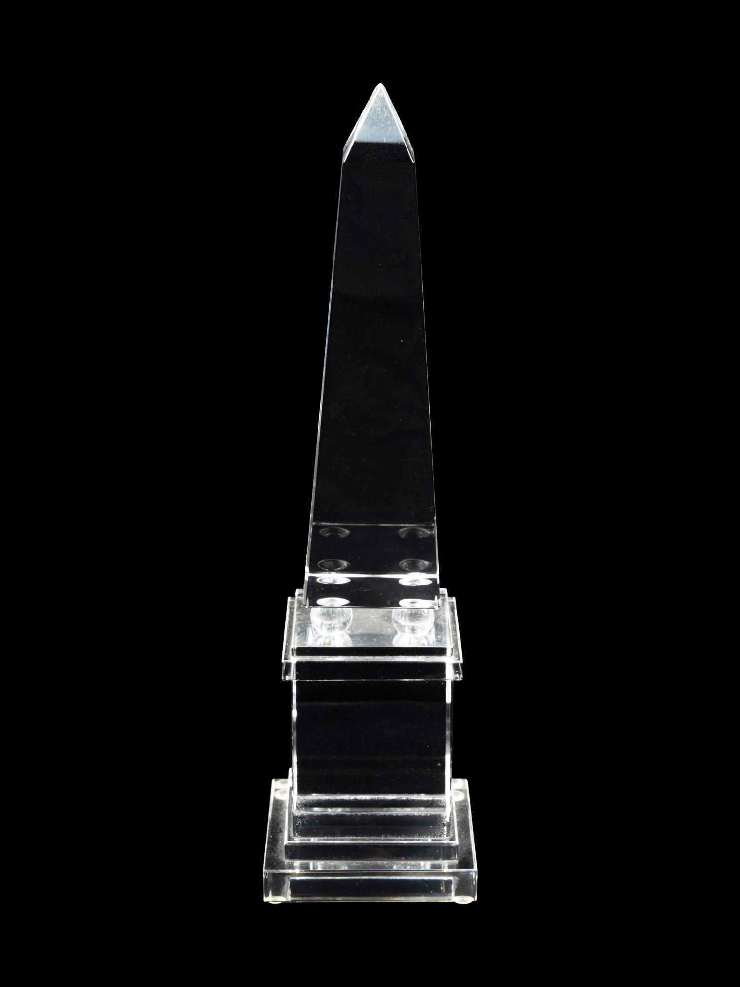 A Group of Four Glass Obelisks