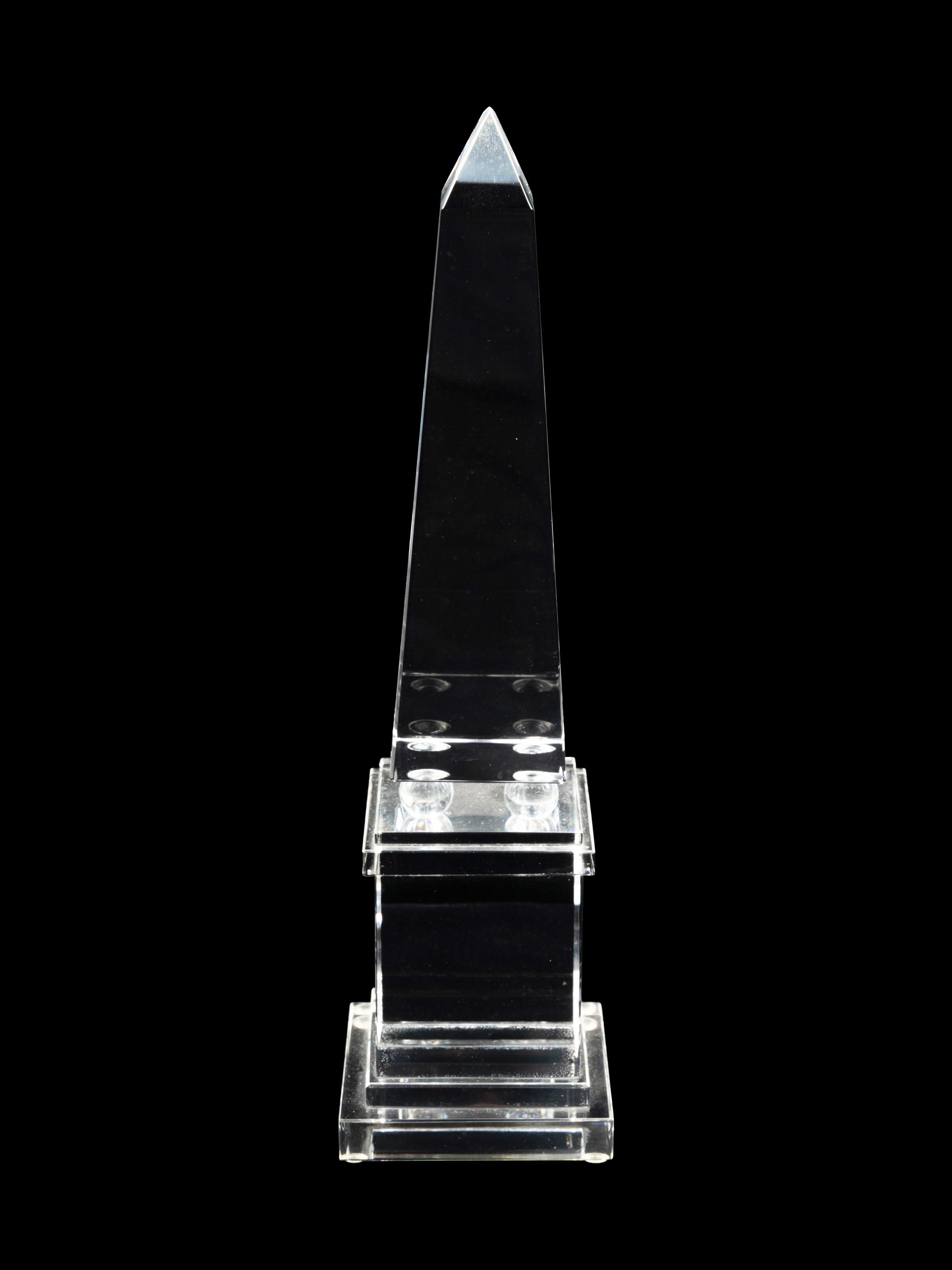 A Group of Four Glass Obelisks