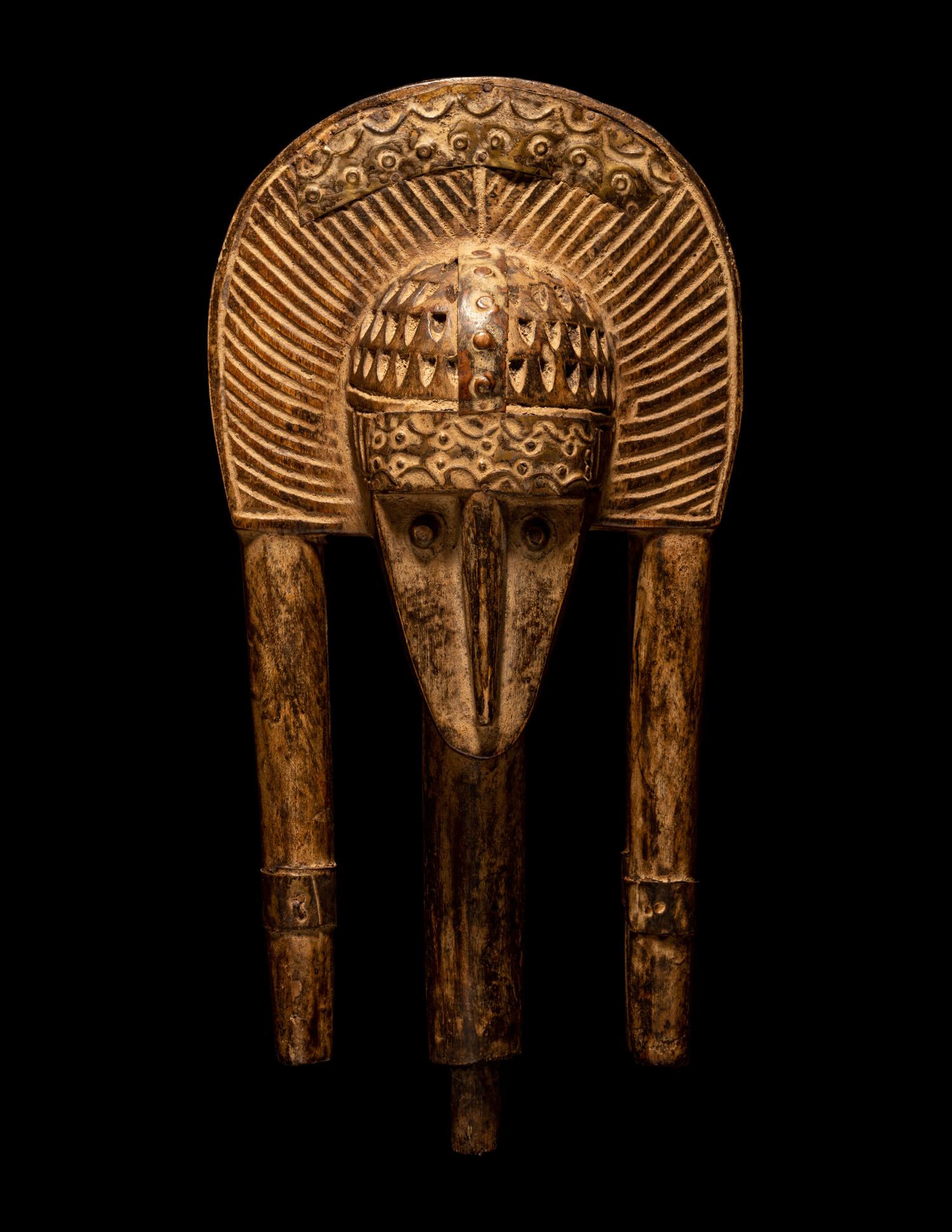 Two Bamana Wood Masks and a Janus Wood Head