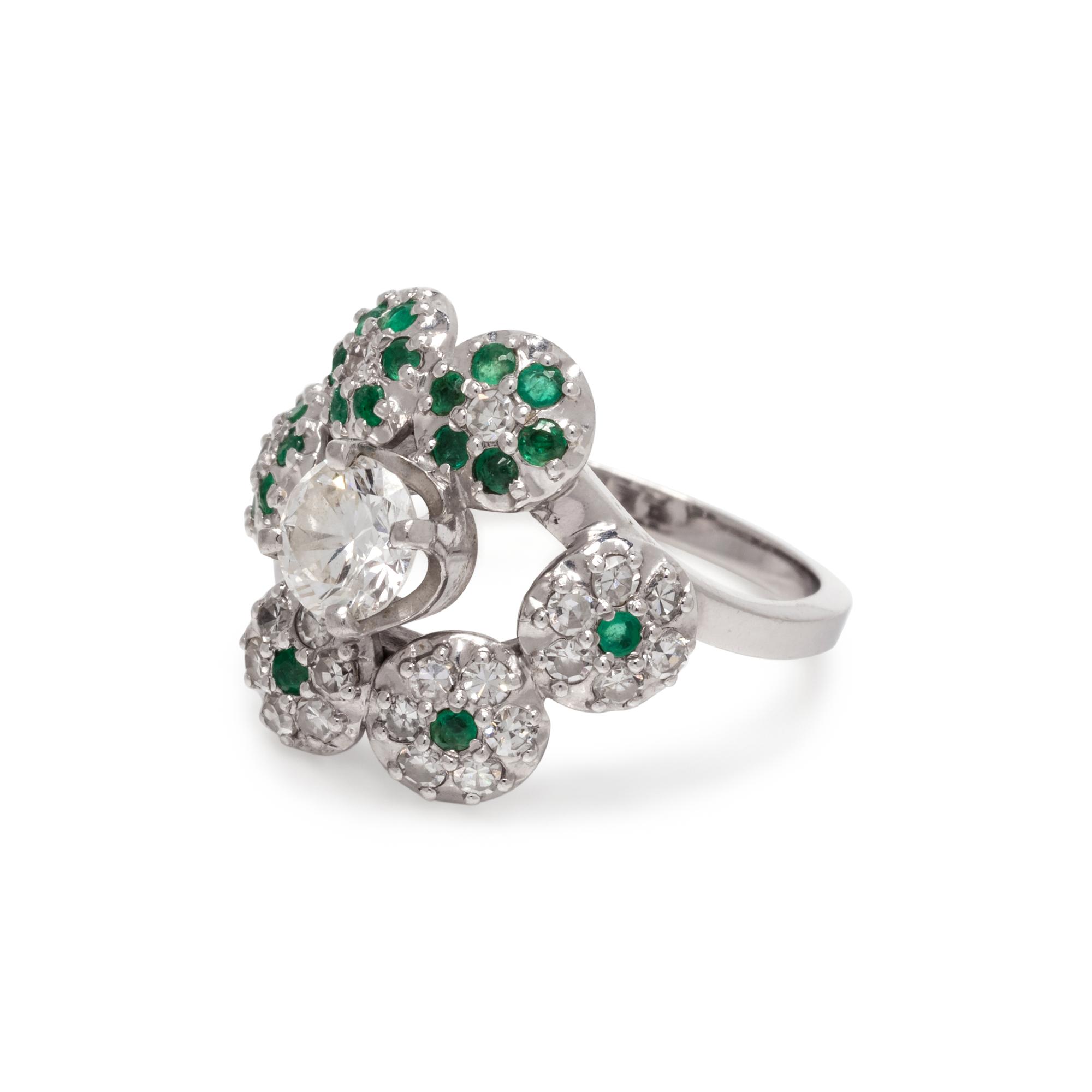DIAMOND AND EMERALD RING