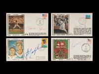 A Group of Eight 3,000 Hit Club Signed Autograph Cachet Envelopes,