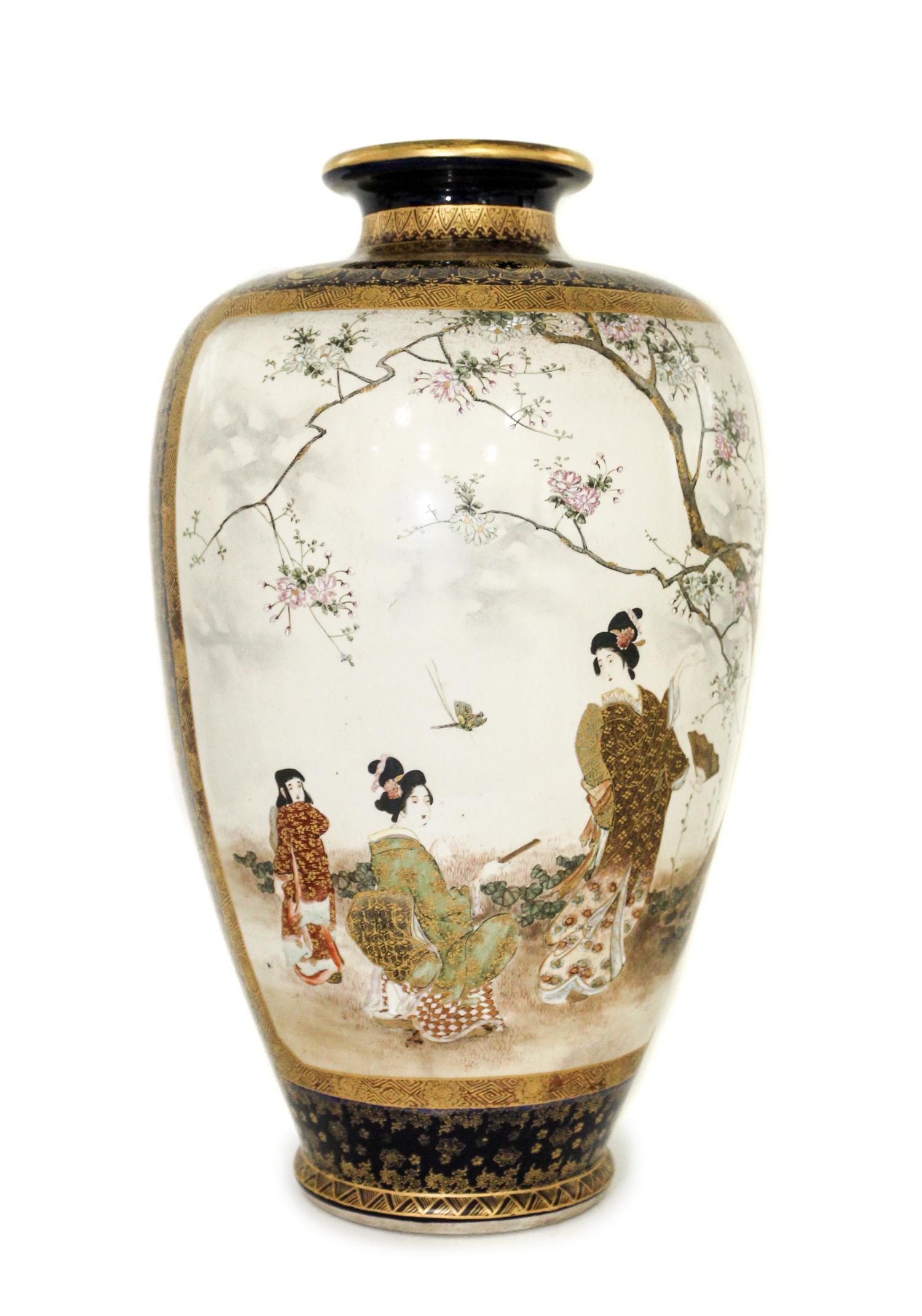 A Satsuma Vase Height 18 1/2 inches. — MEIJI PERIOD (1868-1912)