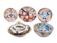 Five Imari Palette Porcelain Articles