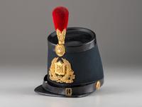 [MILITIA]. Ordnance Shako, possibly 9th New York Militia, identified to Welles. Manufactured by James S. Smith, New York.