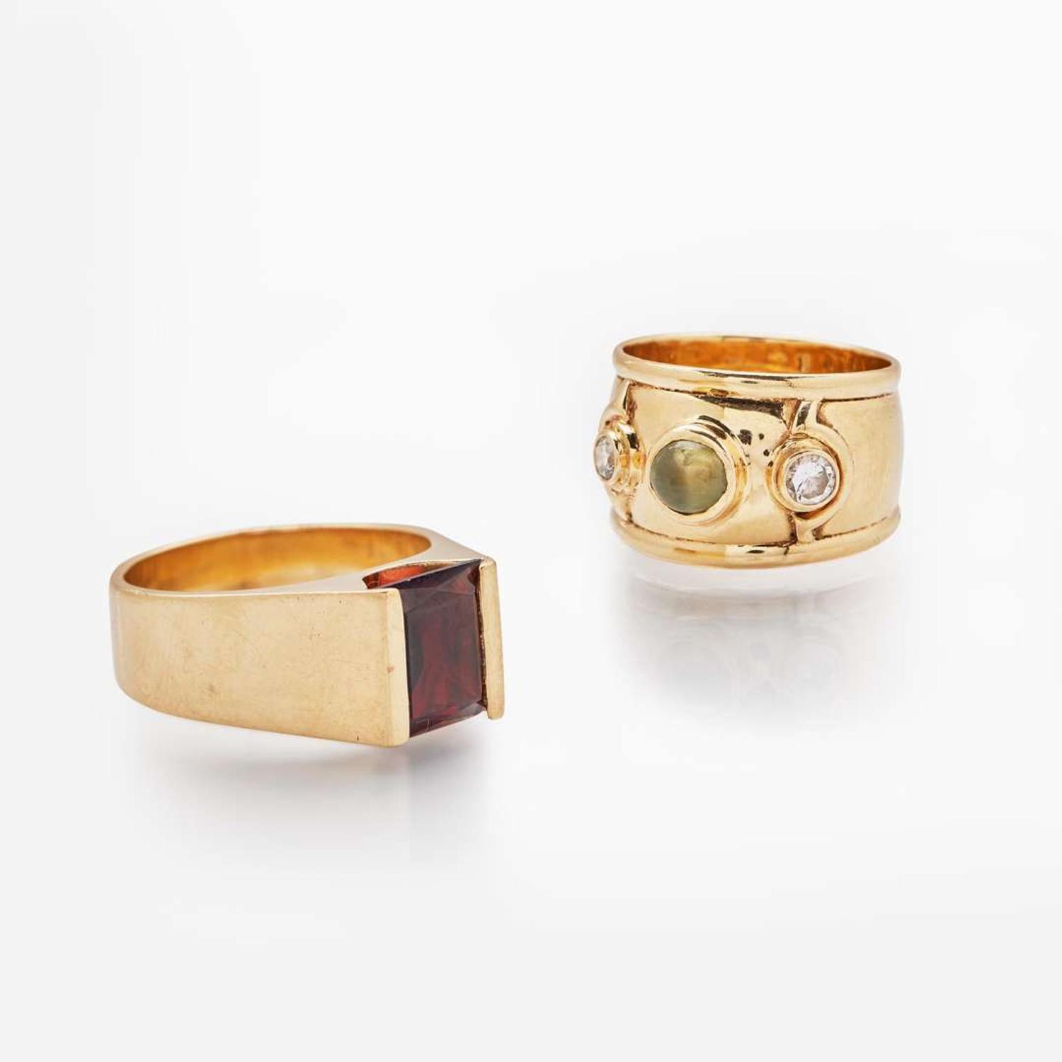 Two Men's 14K Yellow Gold Rings