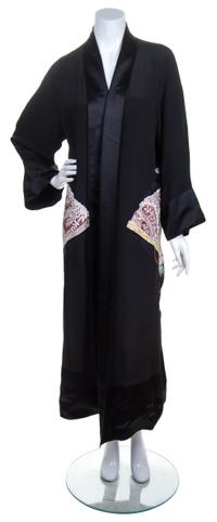 An Hermes Black Silk Kimono, Size 40.