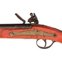 Belgian Flintlock Trade Musket with Native Applied Red Paint