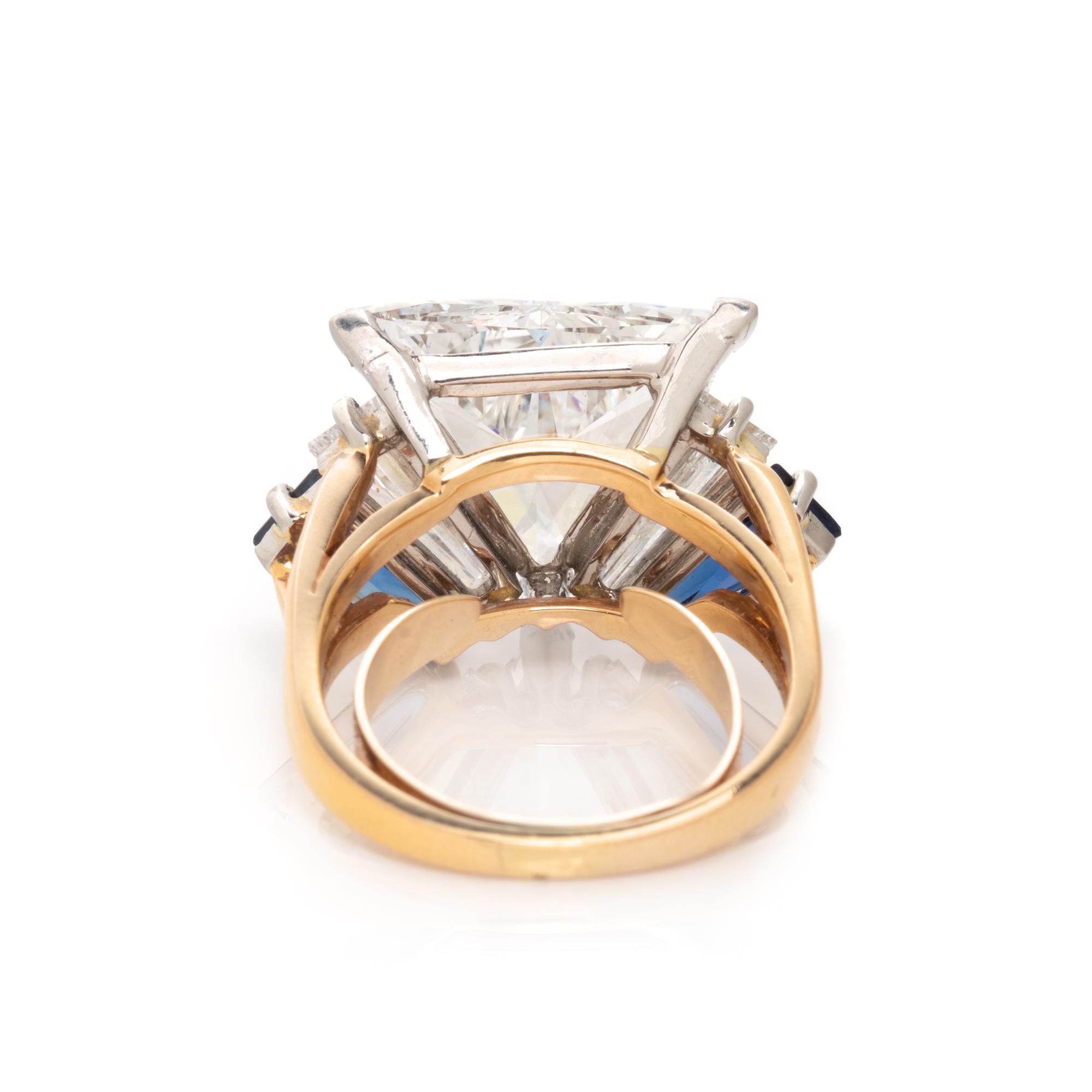 OSCAR HEYMAN, DIAMOND AND SAPPHIRE RING
