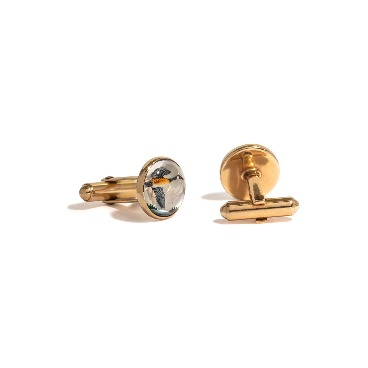 ESSEX CRYSTAL AND MOTHER-OF-PEARL CUFFLINKS