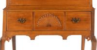 A Queen Anne Fan-Carved Cherrywood Flat-Top High Chest