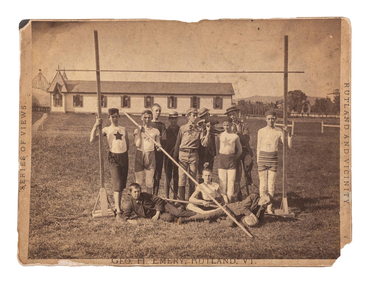 [EARLY PHOTOGRAPHY - SPORTS]. 9 photographs of various sports teams and players, including:
