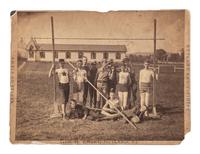 [EARLY PHOTOGRAPHY - SPORTS]. 9 photographs of various sports teams and players, including: