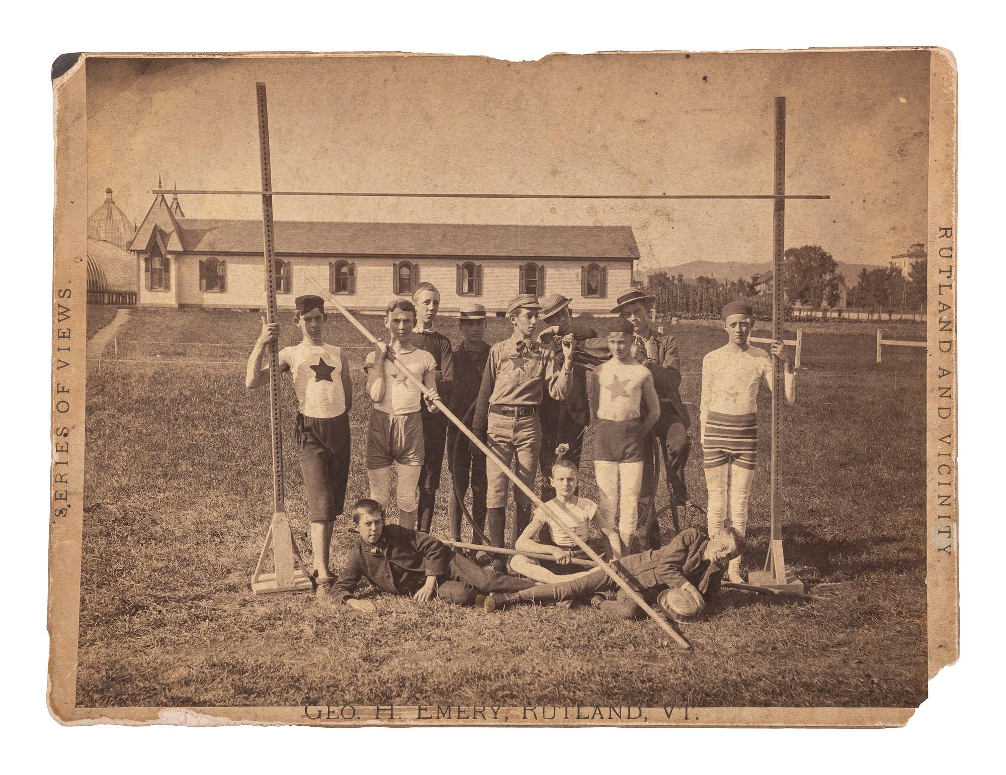 [EARLY PHOTOGRAPHY - SPORTS]. 9 photographs of various sports teams and players, including: