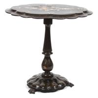 A Victorian Mother-of-Pearl Inset Papier Mache Table Height 27 x width 30 x depth 24 inches. — 19TH CENTURY