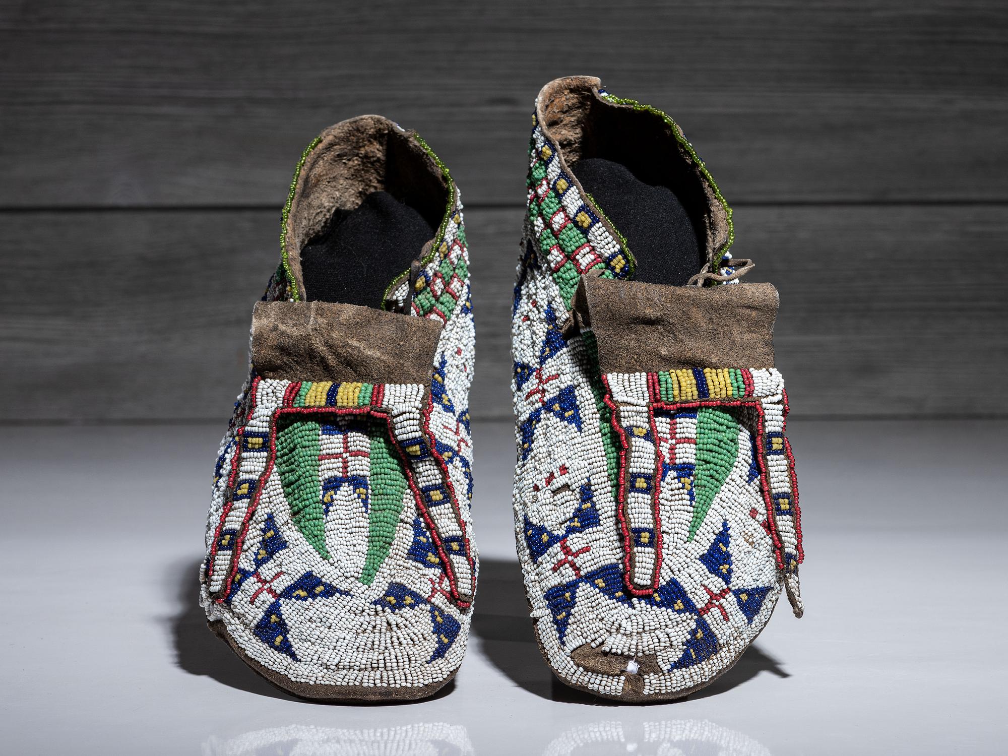 Sioux Beaded Hide Moccasins