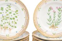 A Set of Twelve Royal Copenhagen Flora Danica Dinner Plates