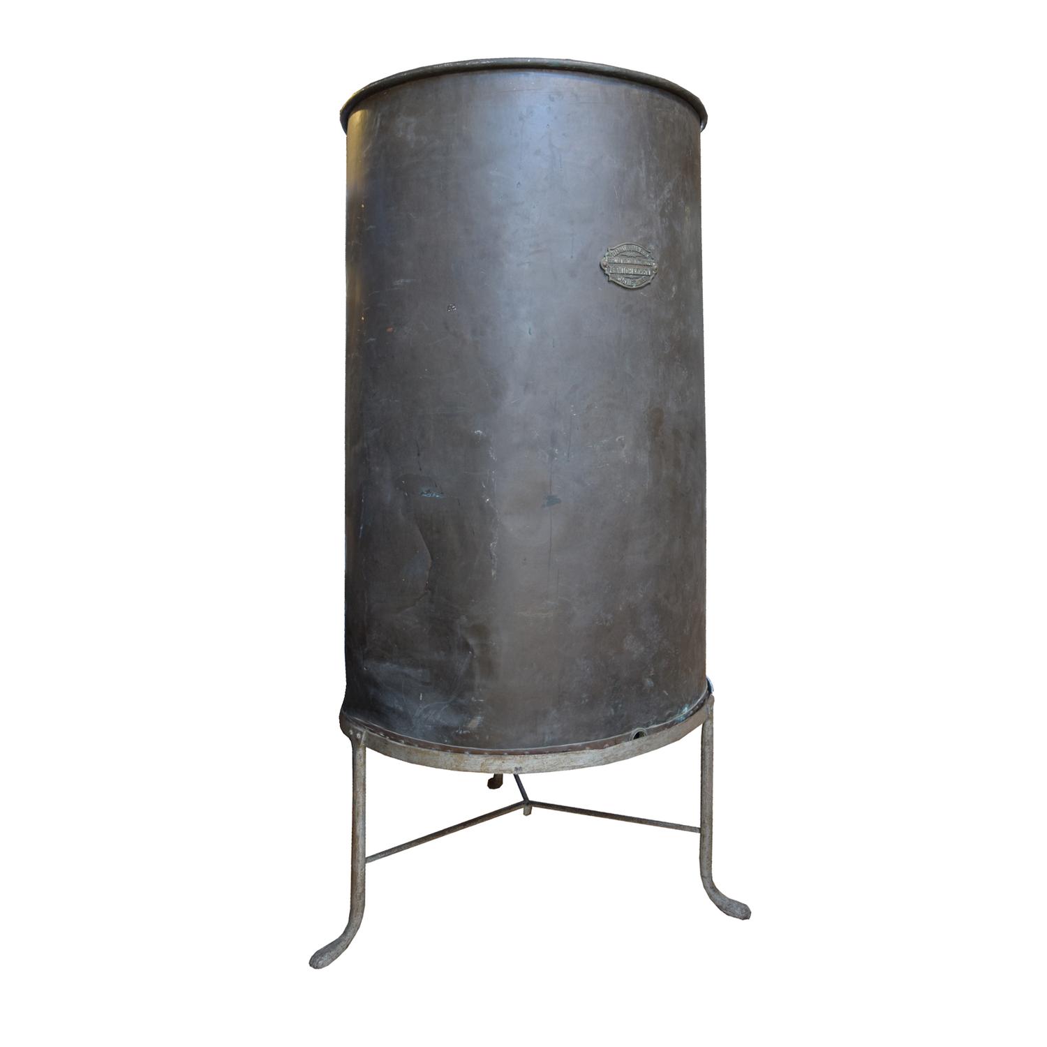 A Copper and Iron Vessel, Lisotto Grappa Distillery 39" W x 39" D x 78.5" H — Italy, 20th Century