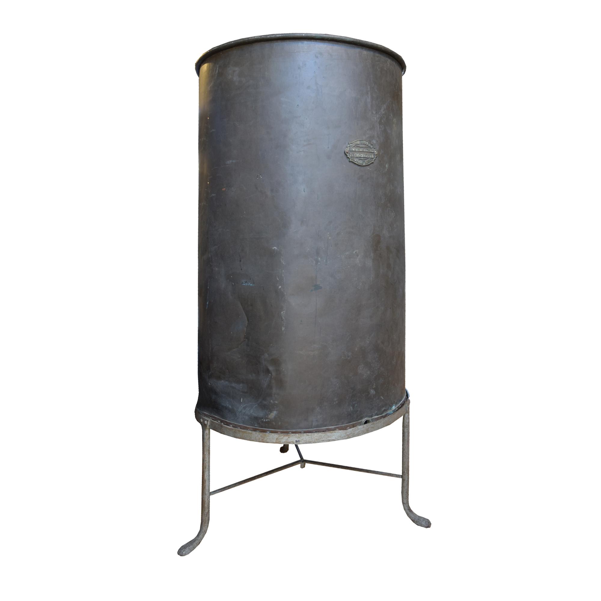 A Copper and Iron Vessel, Lisotto Grappa Distillery 39" W x 39" D x 78.5" H — Italy, 20th Century