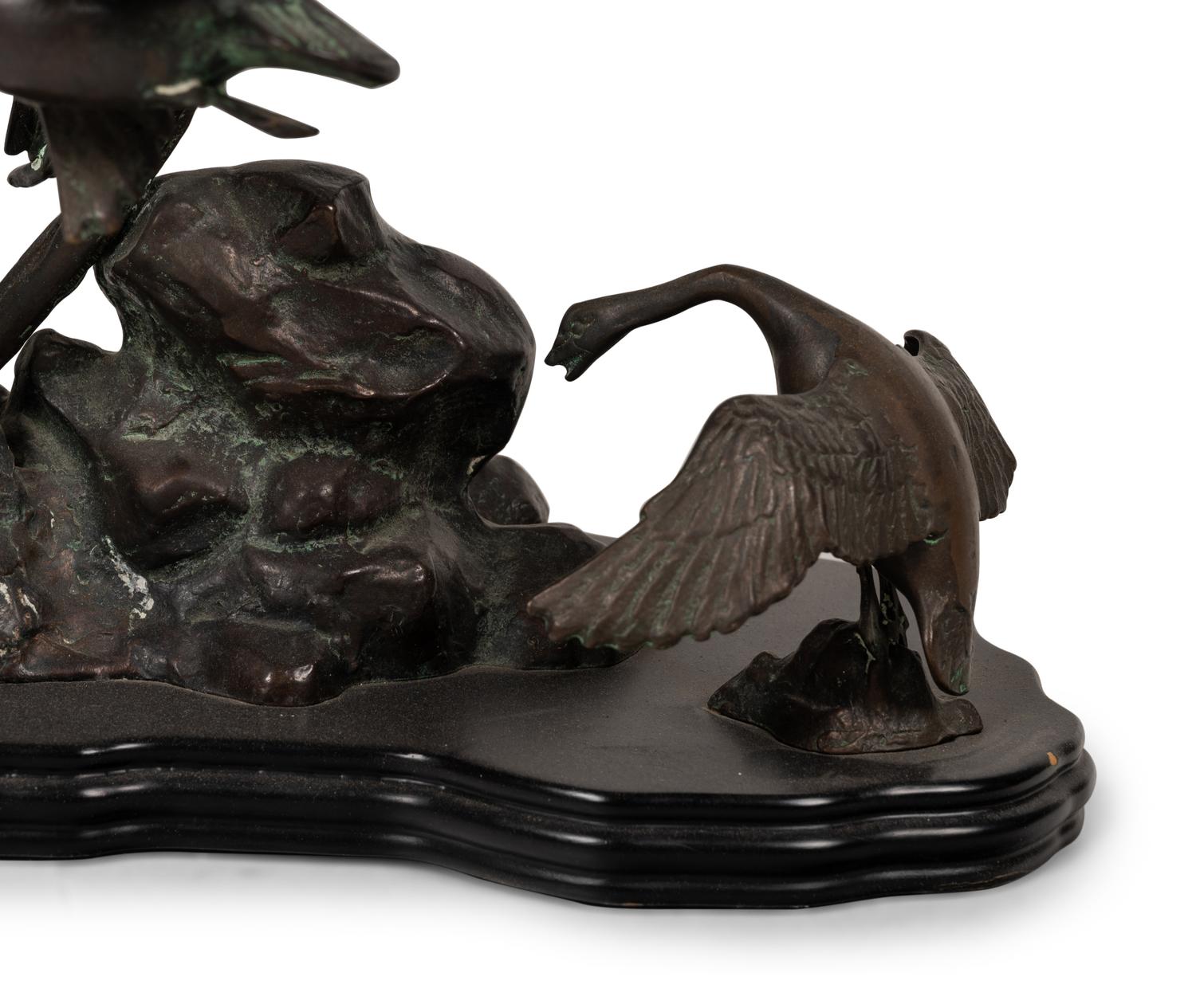 A Bronze Group of Flying Geese