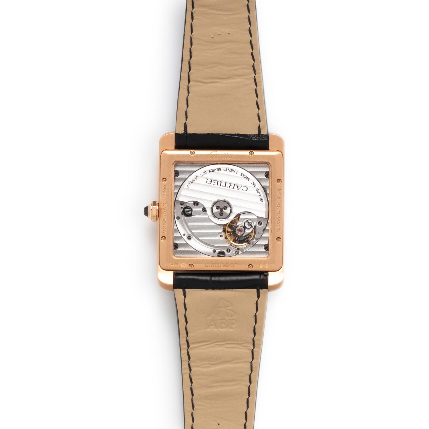 CARTIER, REF. 3590 18K ROSE GOLD 'TANK MC' WATCH