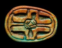 An Egyptian Faience Duck Scaraboid