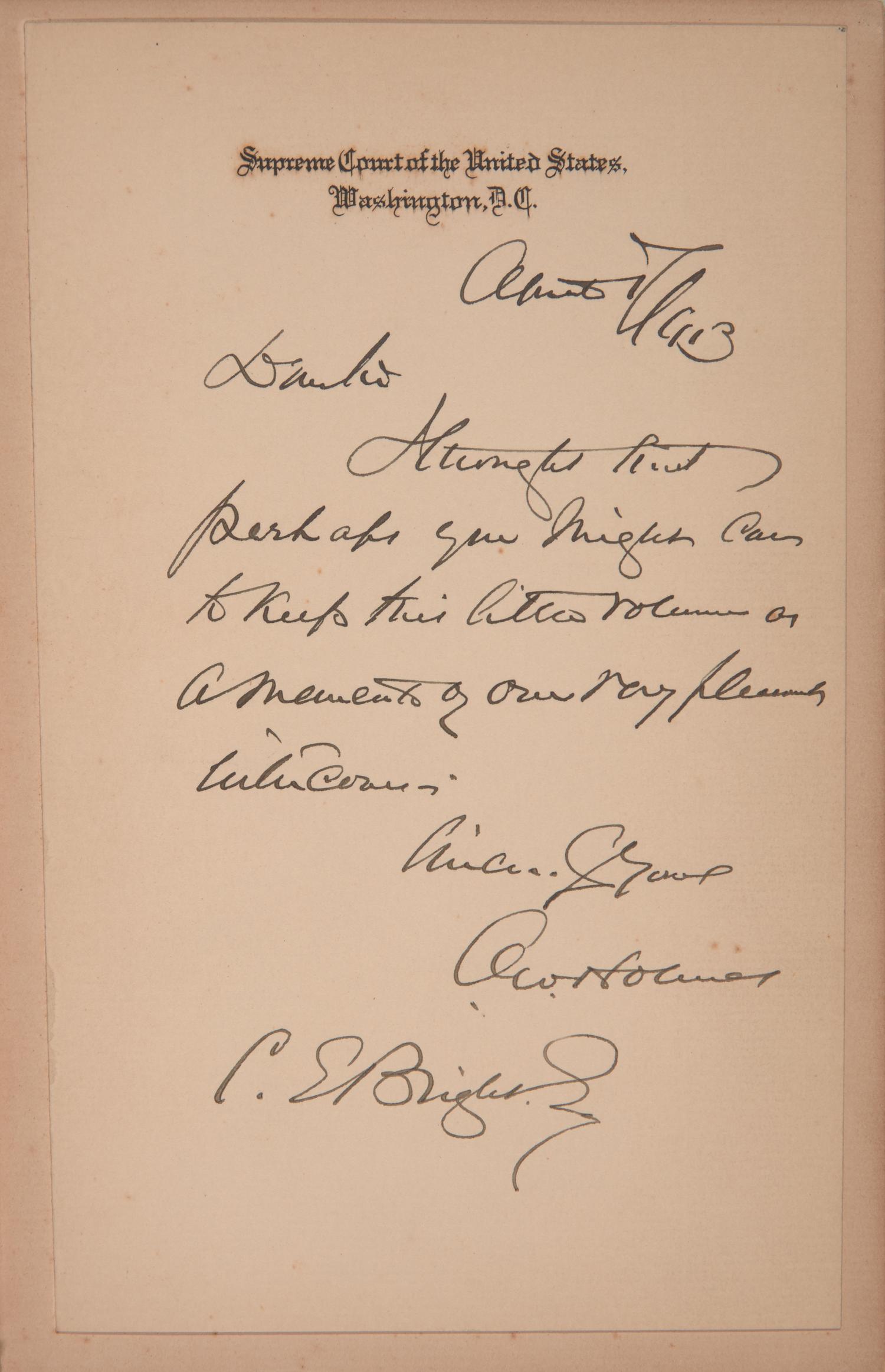 [Americana] [Supreme Court] Bright, Clarence E. Personal Archive of Letters and Ephemera
