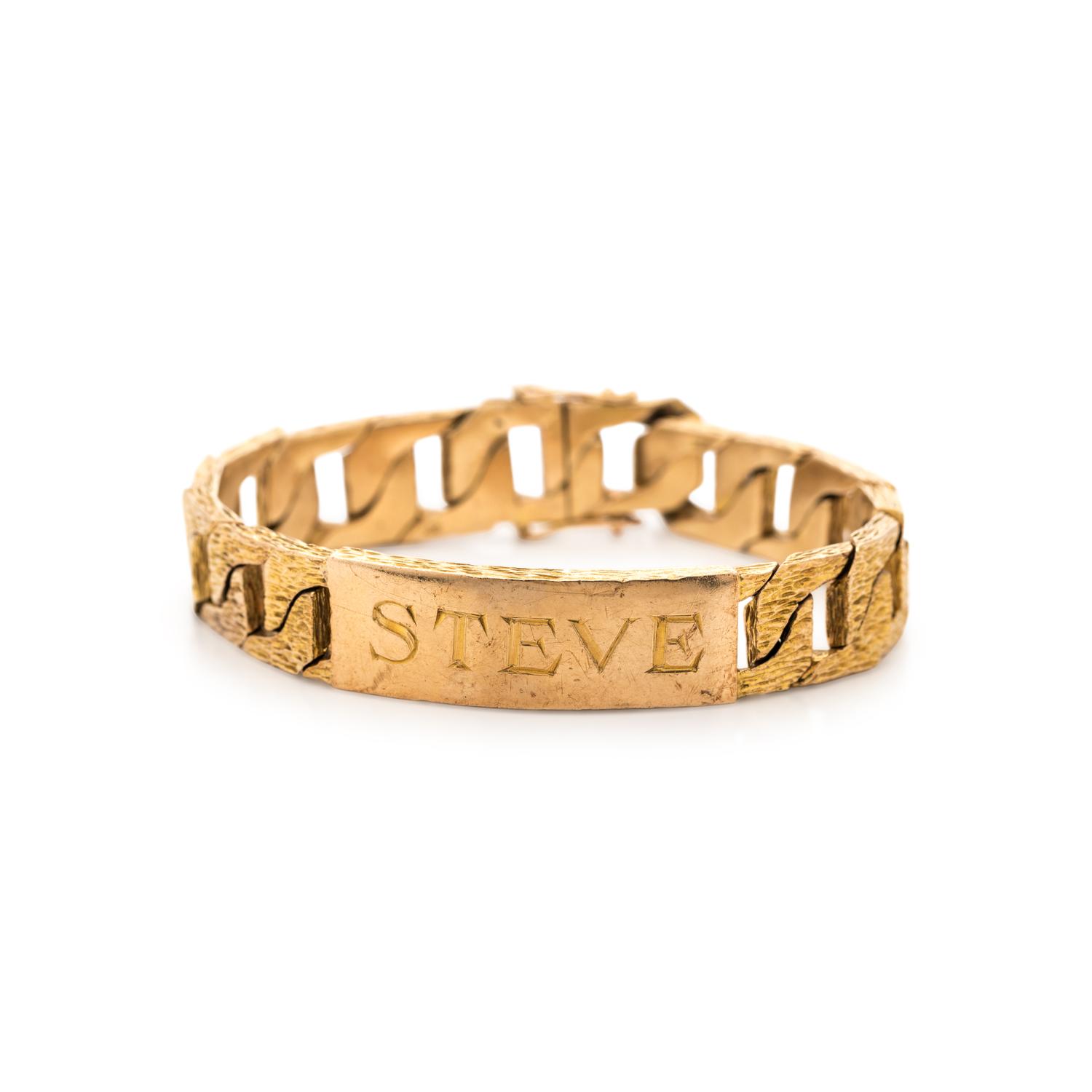 YELLOW GOLD ID TAG BRACELET