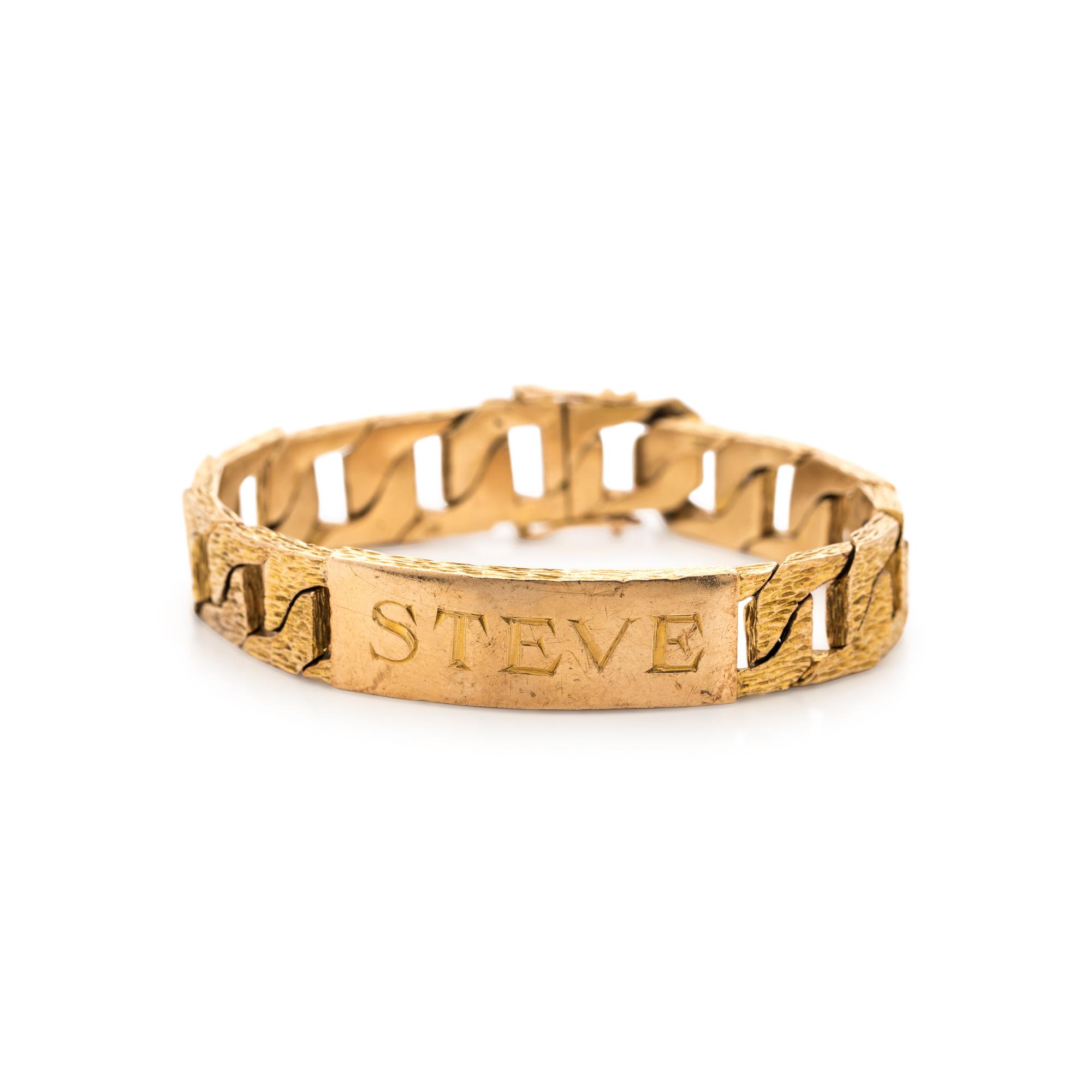 YELLOW GOLD ID TAG BRACELET