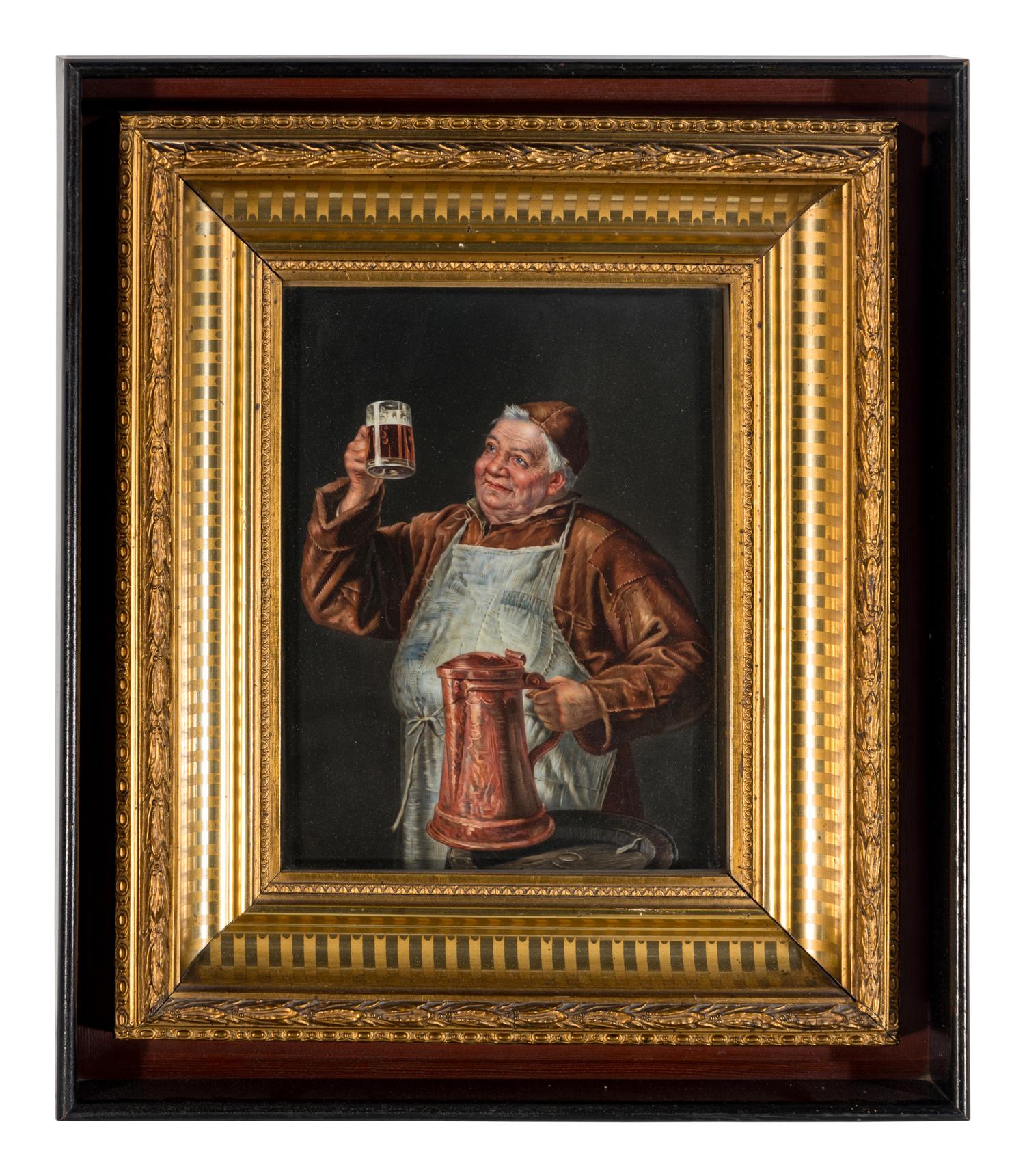 A Berlin (K.P.M.) Porcelain Plaque After Eduard von Grützner