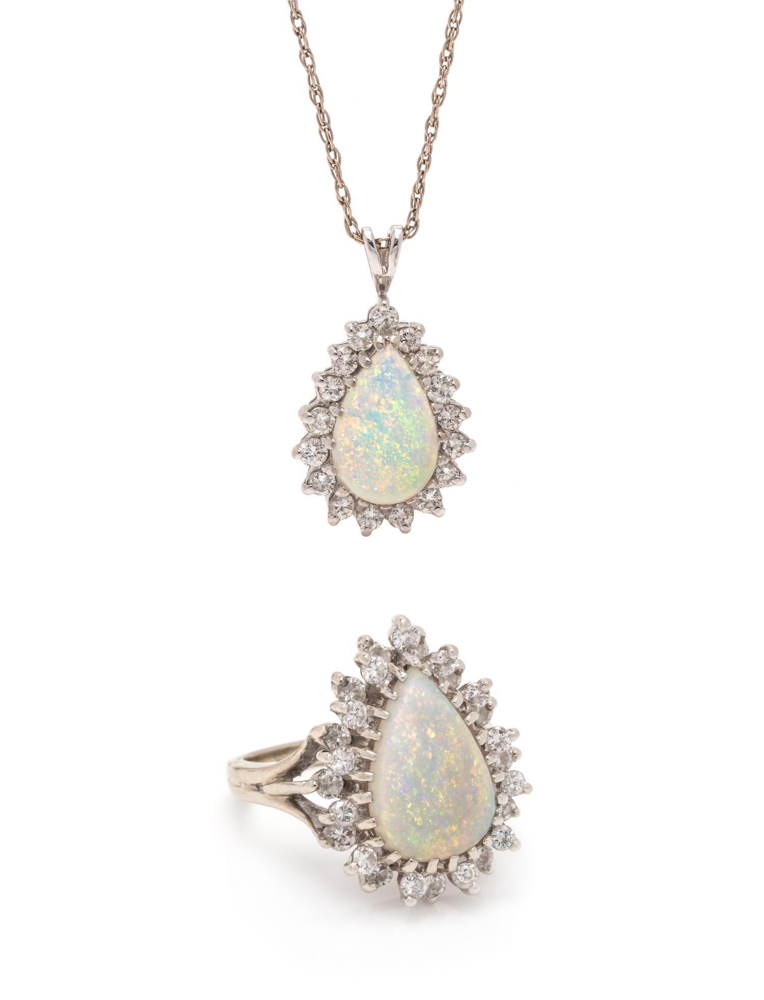 OPAL AND DIAMOND SET