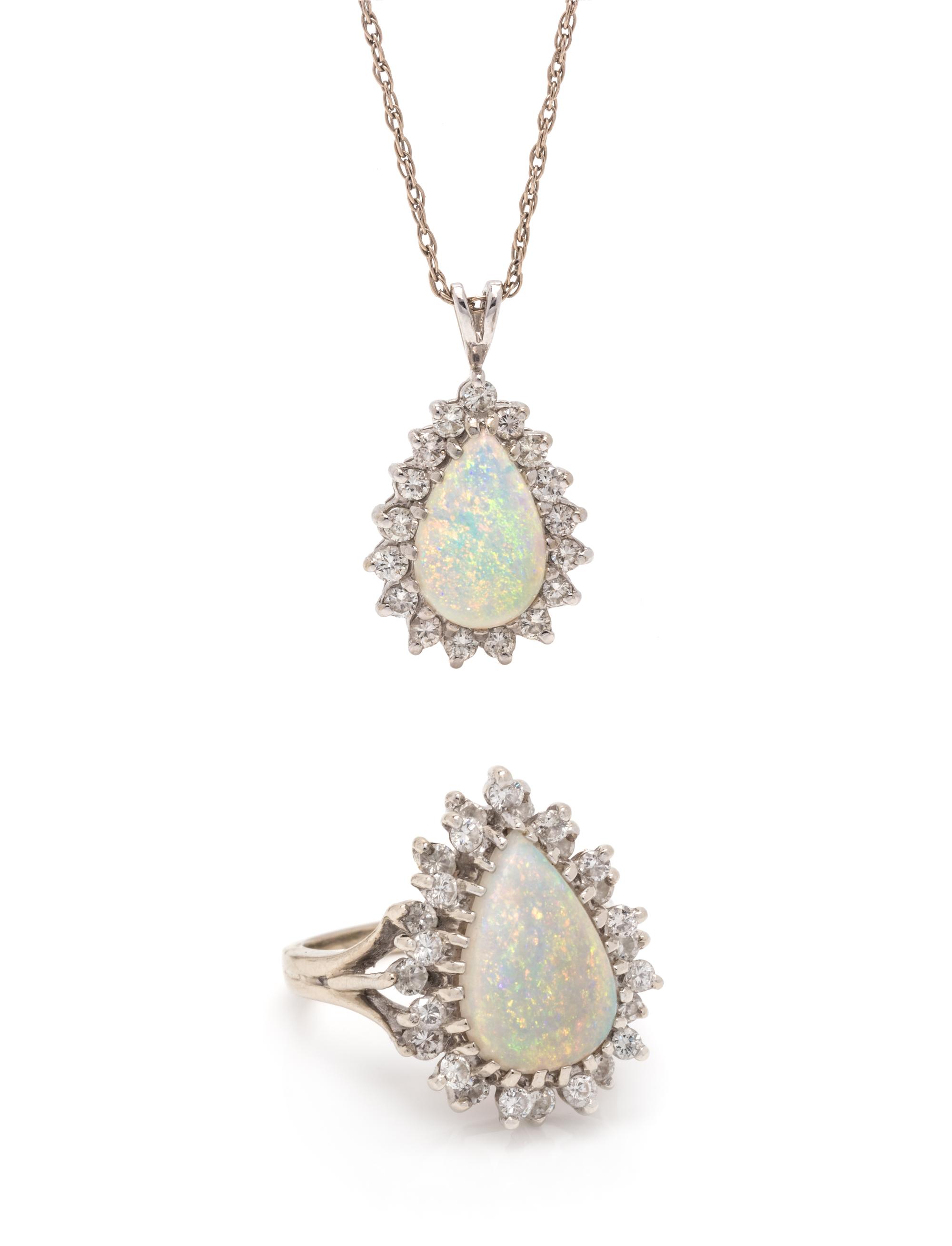 OPAL AND DIAMOND SET