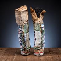 Cheyenne Beaded Hide Leggings, with Moccasins