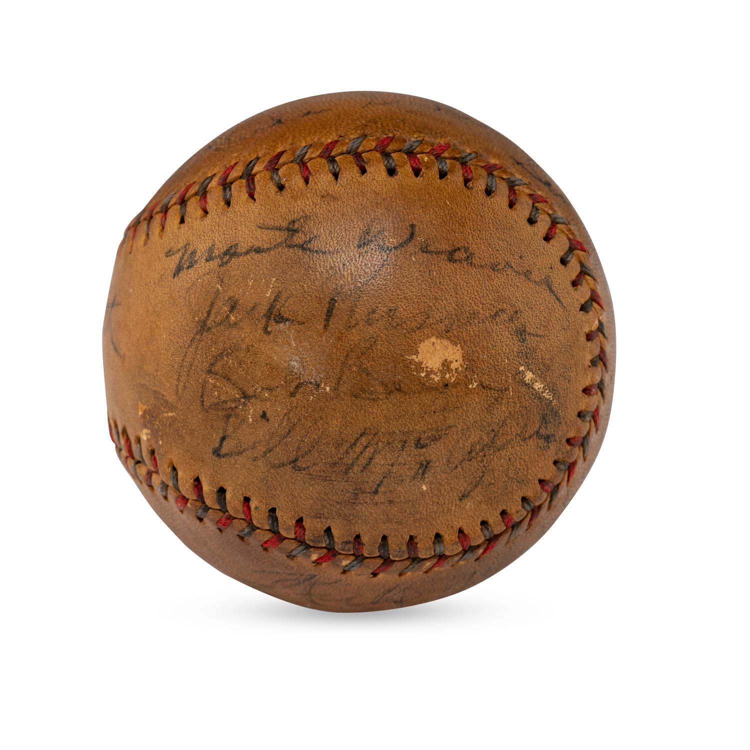 A 1933 Philadelphia Athletics and Washington Senators Multi Signed Autograph Baseball Featuring Mickey Cochrane (Beckett Authentication Services Letter of Authenticity)