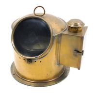 A Brass Cased Ship's Binnacle Height 8 inches x width 10 1/2 inches. — SESTREL, LATE 19TH CENTURY