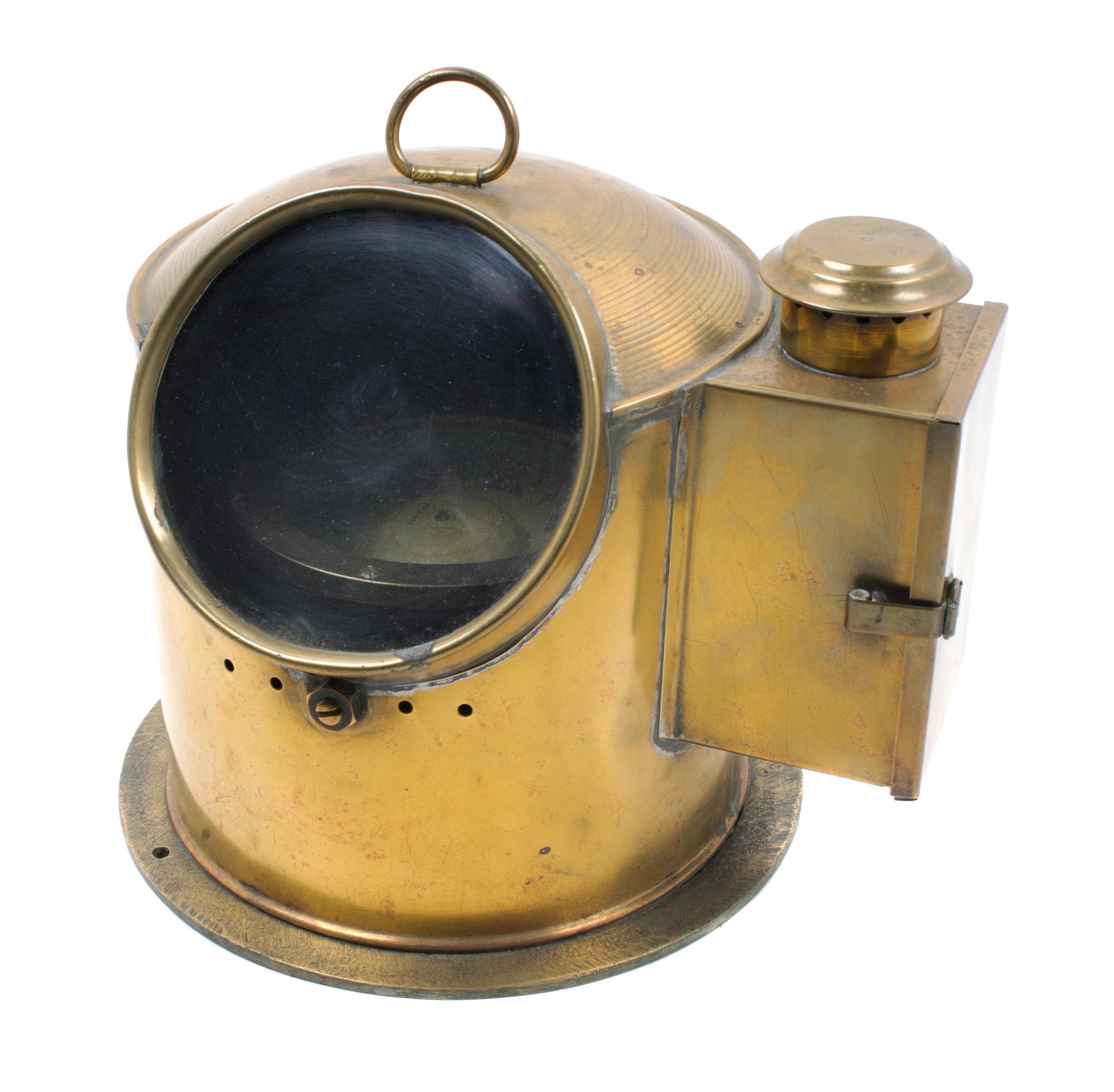 A Brass Cased Ship's Binnacle Height 8 inches x width 10 1/2 inches. — SESTREL, LATE 19TH CENTURY