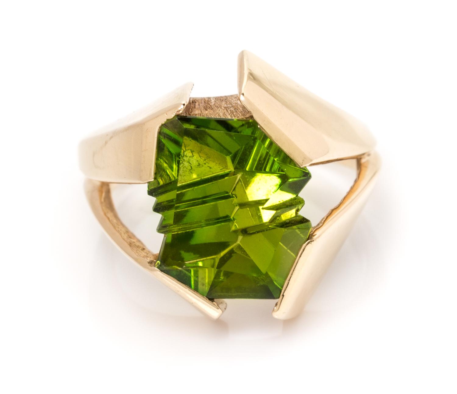 A Yellow Gold and Green Tourmaline Ring, Bernd Munsteiner, 5.20 dwts.