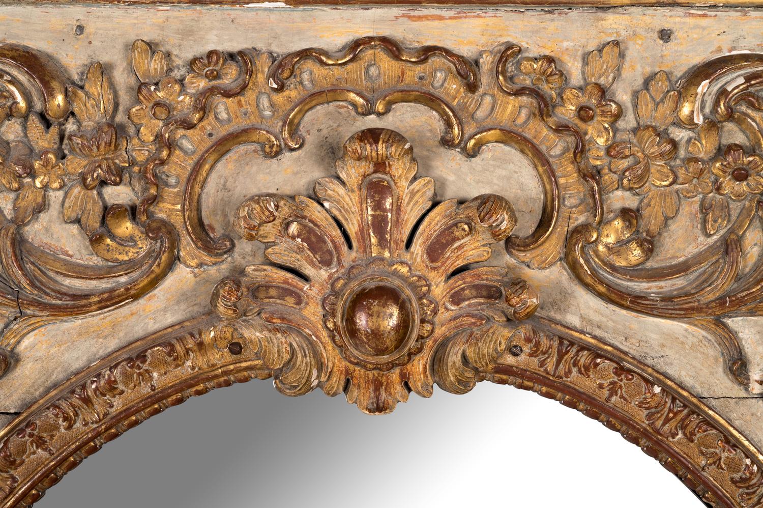 An Italian Painted and Parcel Gilt Pier Mirror