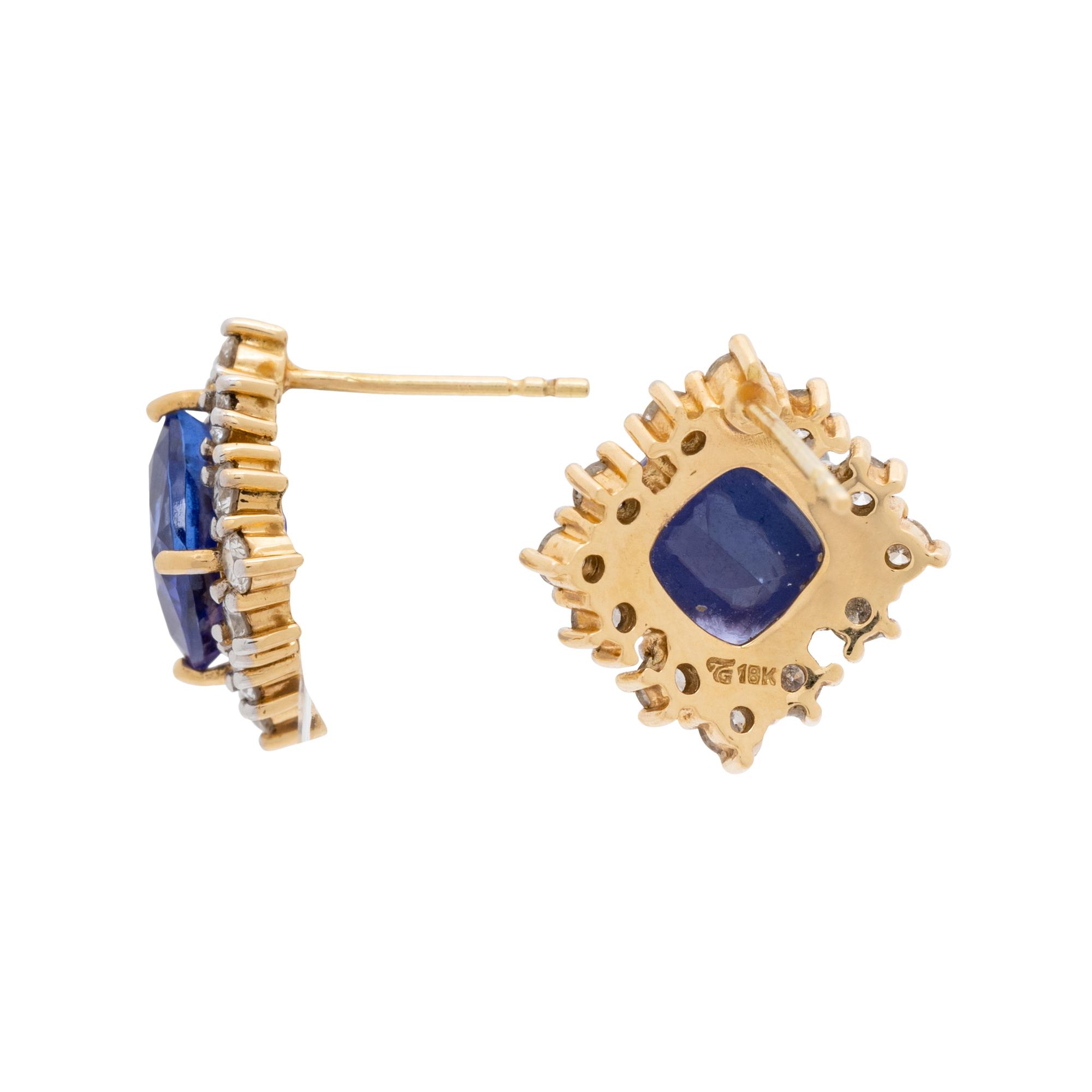 TANZANITE AND DIAMOND EARRINGS